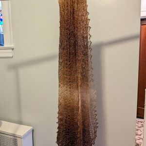 Elegant Brown Gradient Wool Stole